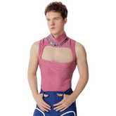 Pretty In Pink Hollow Crop Top